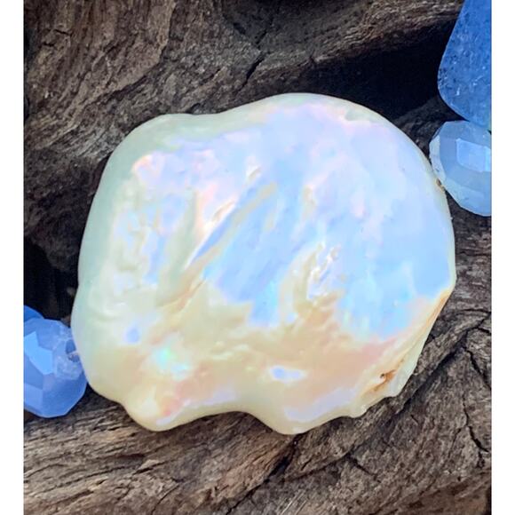 Sterling Silver, Pearl and Blue Chalcedony Necklace Vintage - Picture 7 of 7